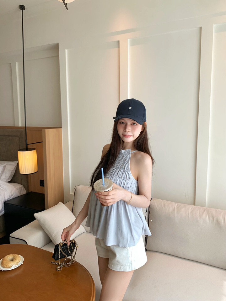 【tops】ホルターネックシャーリングトップス   N3688
