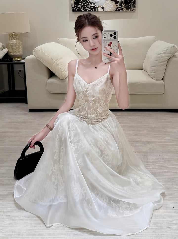 【dress】レースロングワンピース　K0606