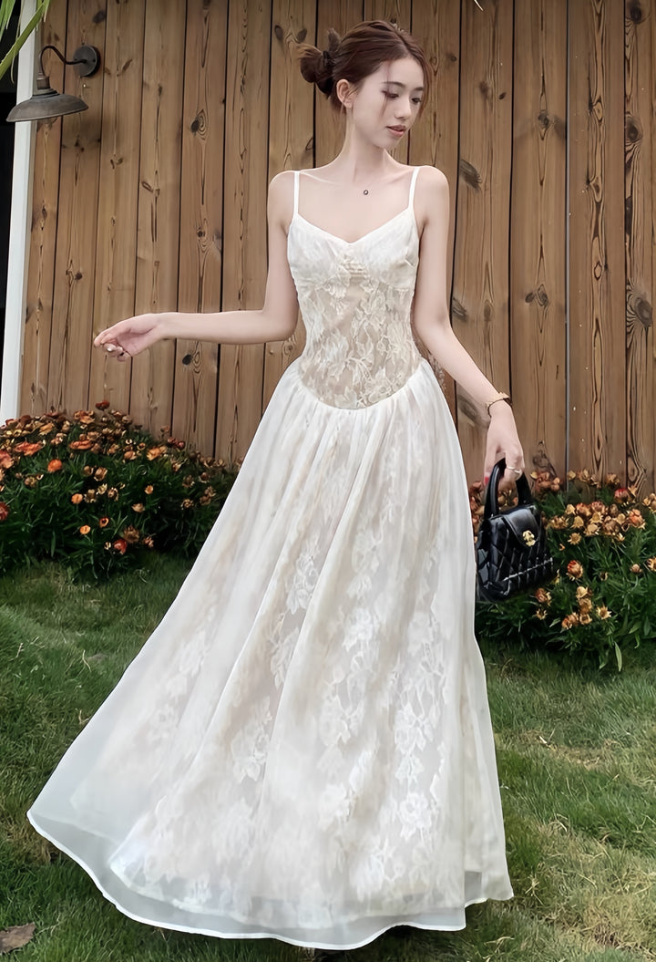 【dress】レースロングワンピース　K0606
