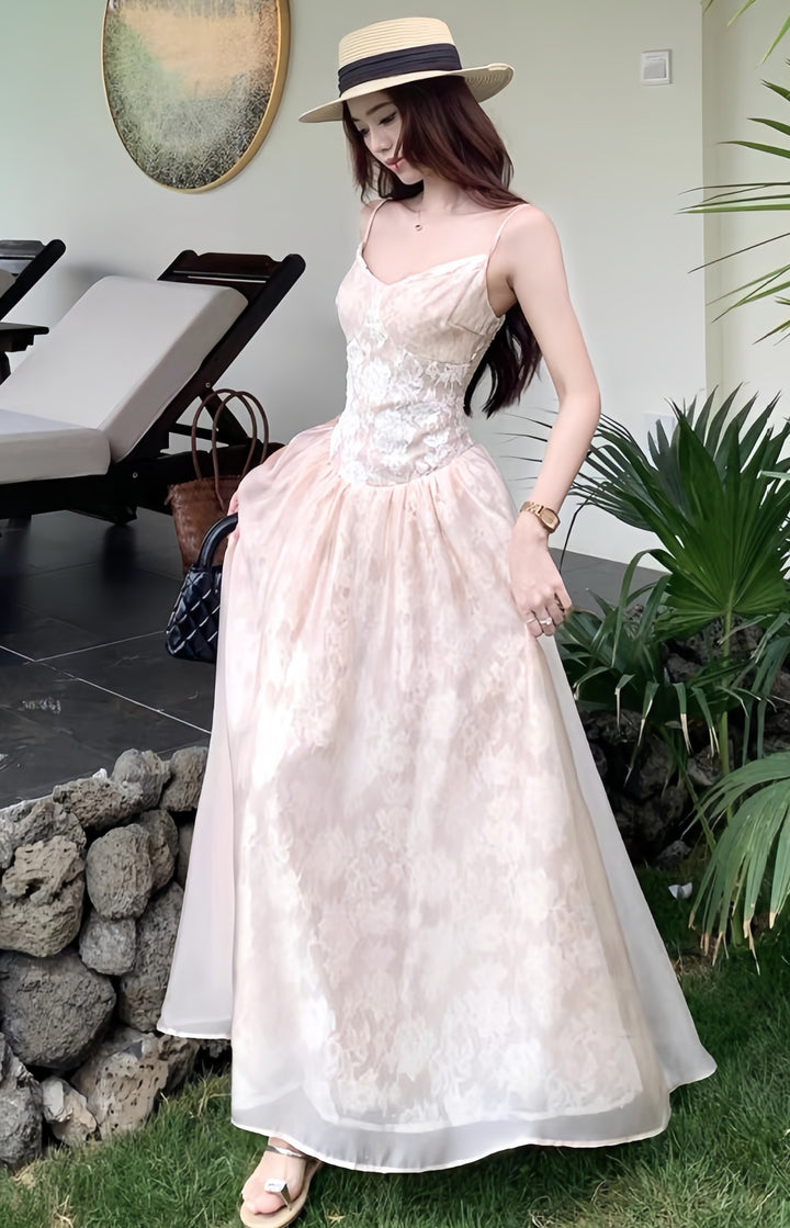 【dress】レースロングワンピース　K0606