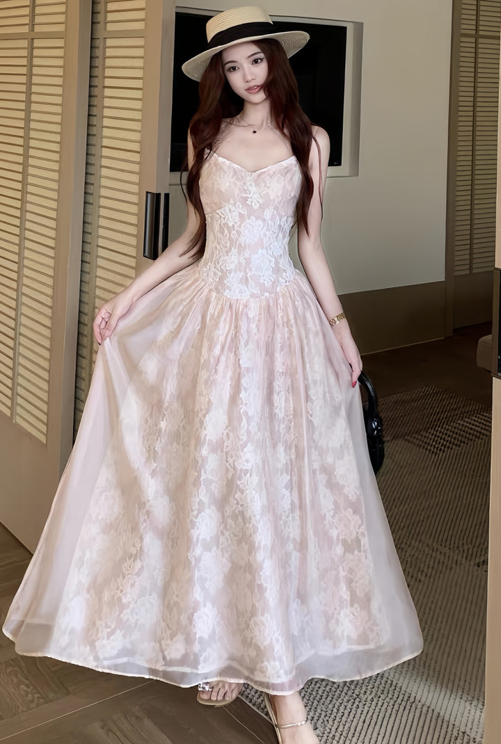 【dress】レースロングワンピース　K0606