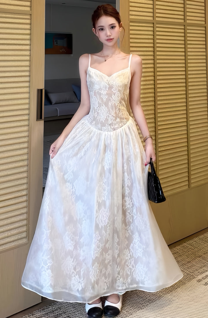 【dress】レースロングワンピース　K0606