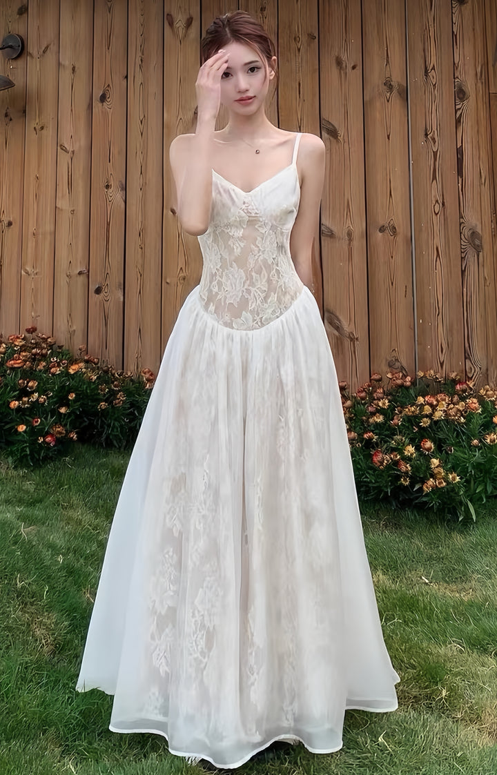 【dress】レースロングワンピース　K0606