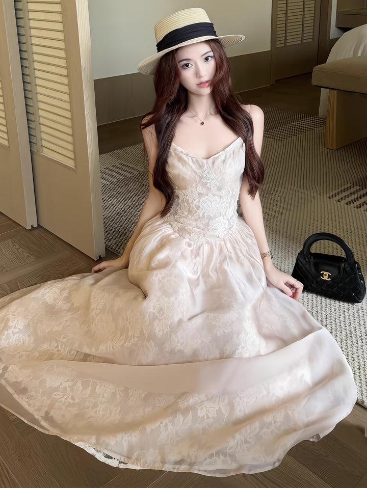 【dress】レースロングワンピース　K0606
