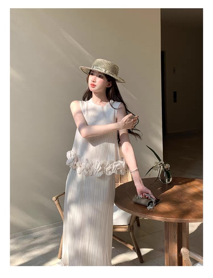 【set】プリーツデザインフリルセット   N3695