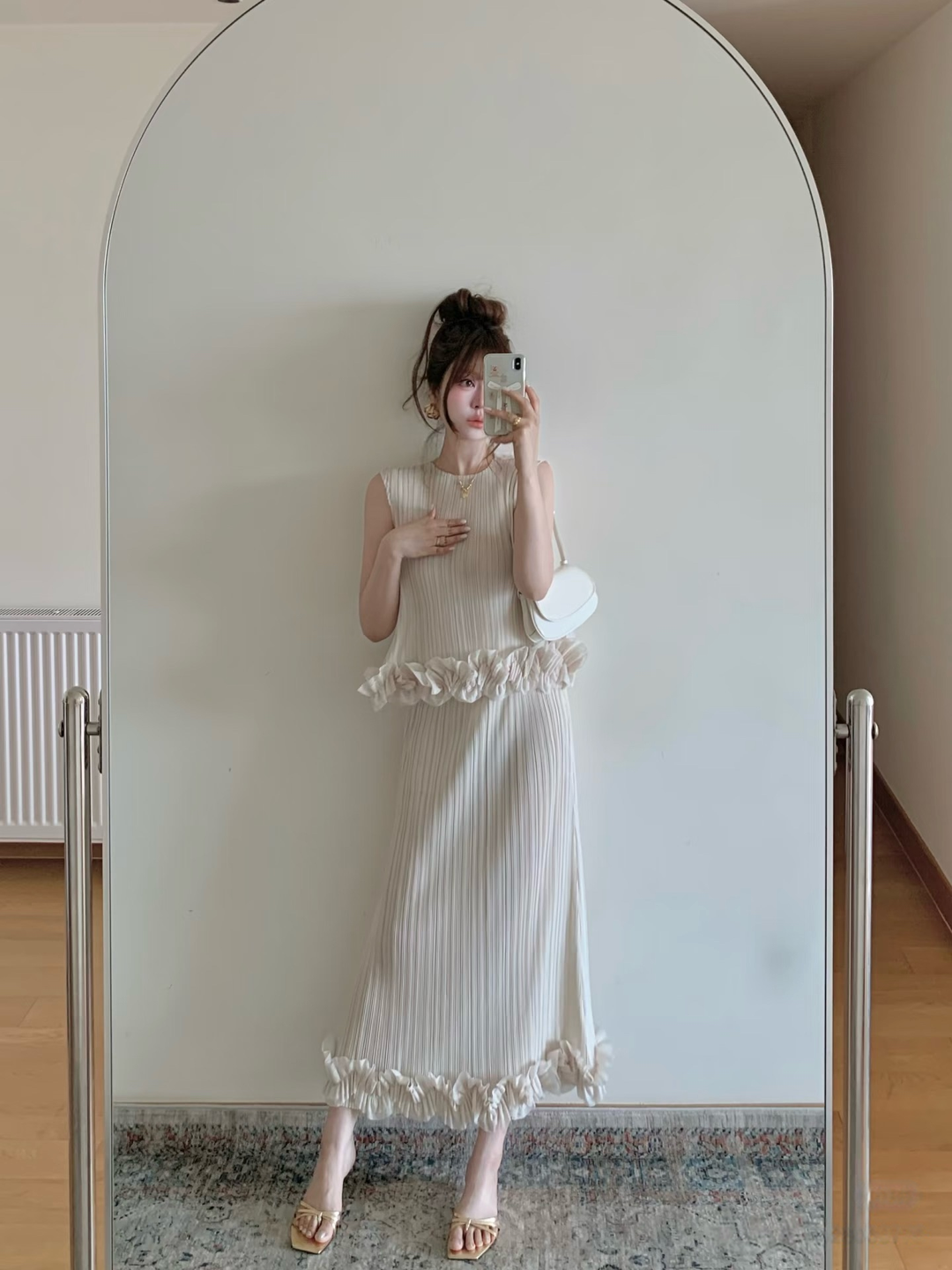 【set】プリーツデザインフリルセット   N3695