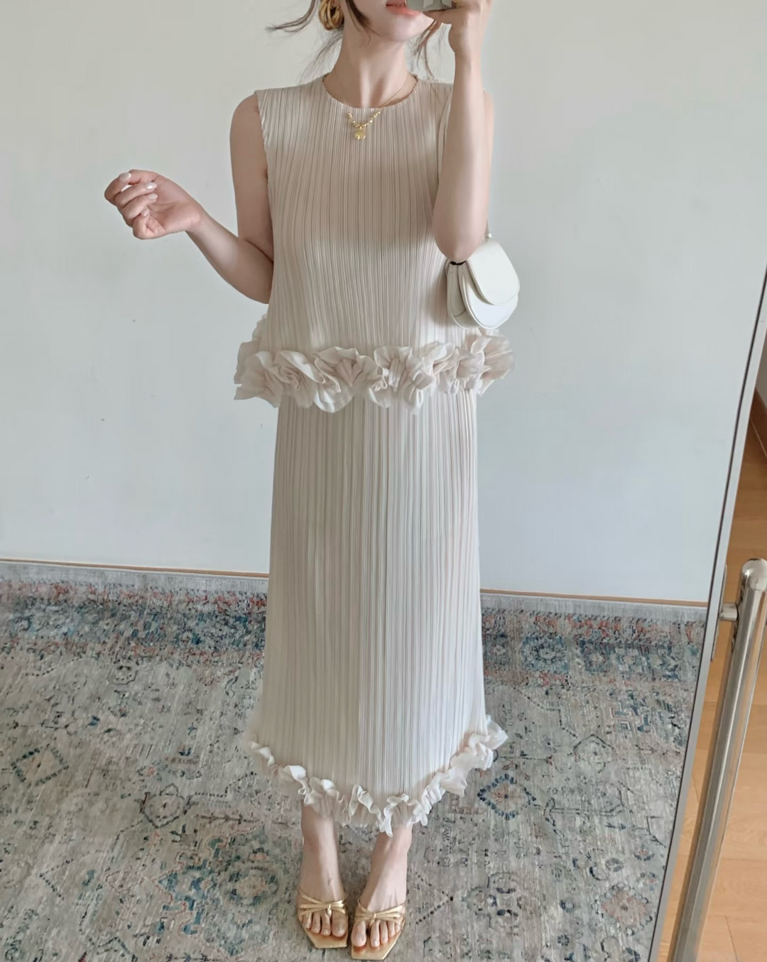 【set】プリーツデザインフリルセット   N3695
