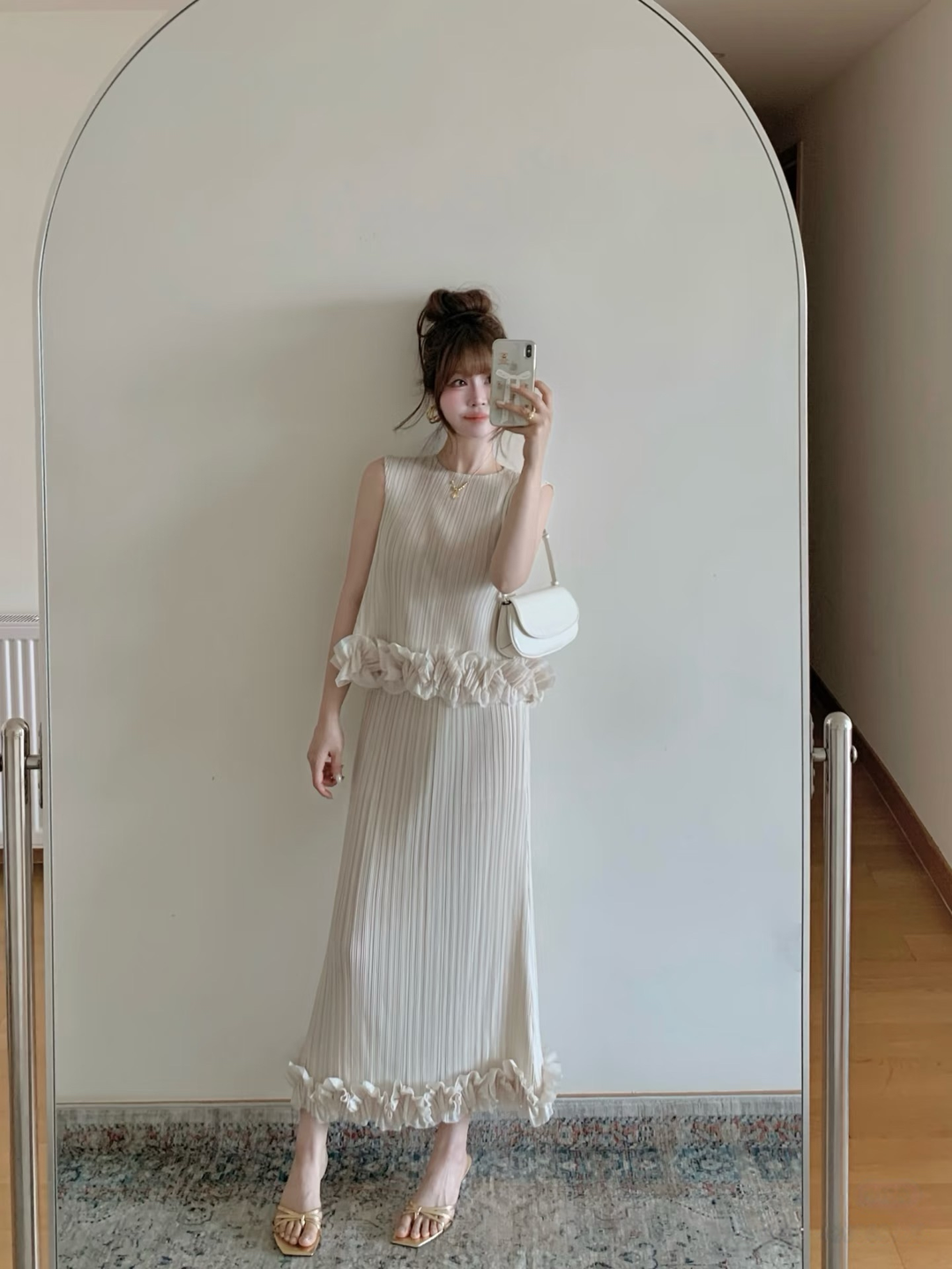 【set】プリーツデザインフリルセット   N3695