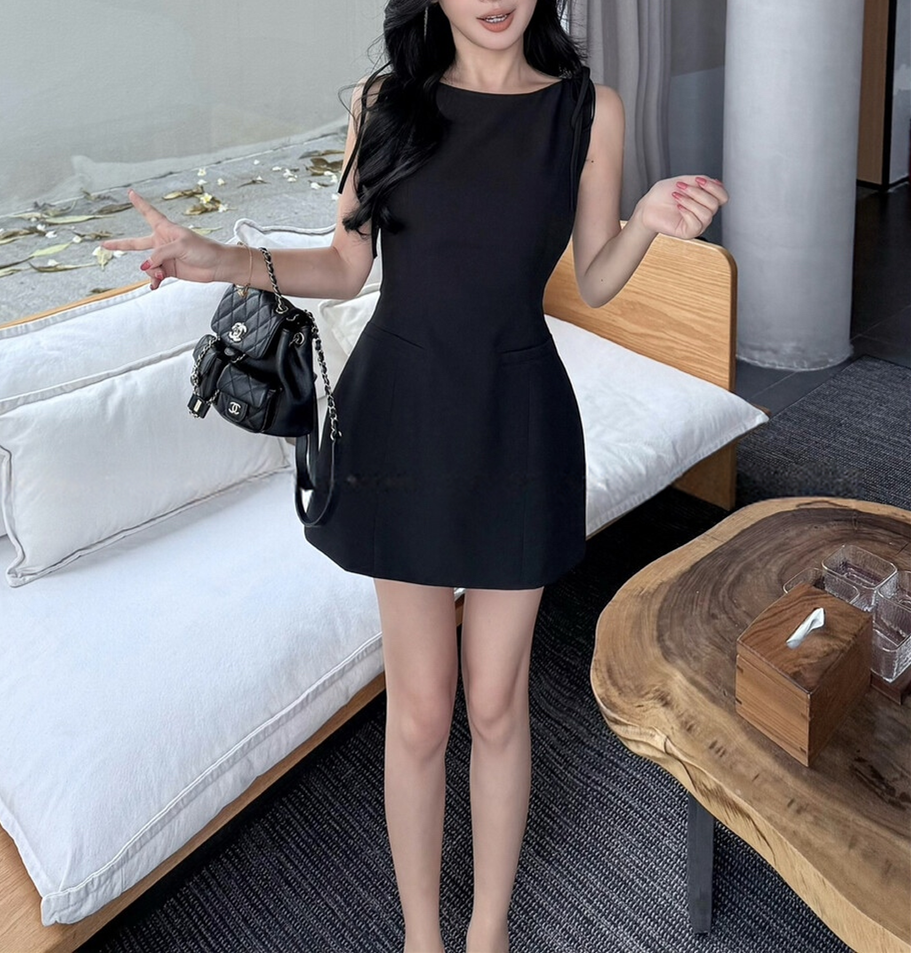 【dress】ショルダーリボンミニワンピース　N3696