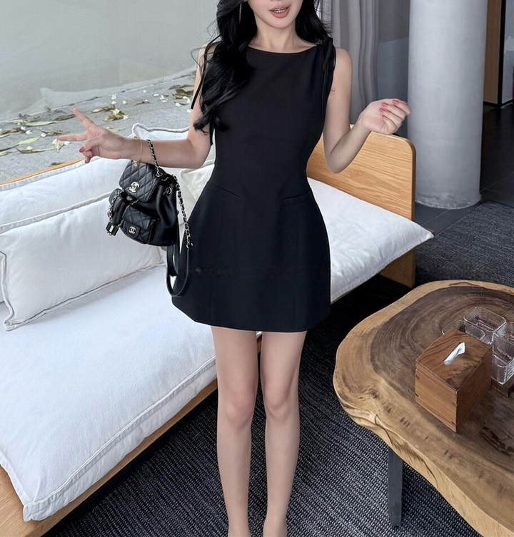 【dress】ショルダーリボンミニワンピース　N3696