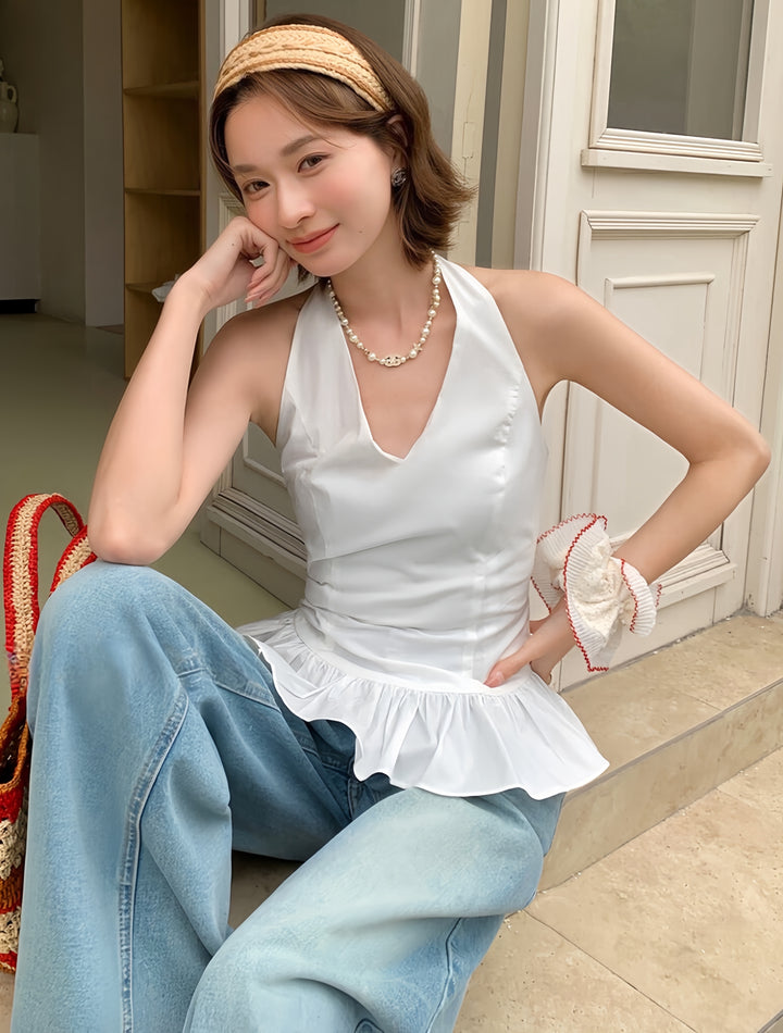 【tops】 ホルターネックフリルトップス  K0610