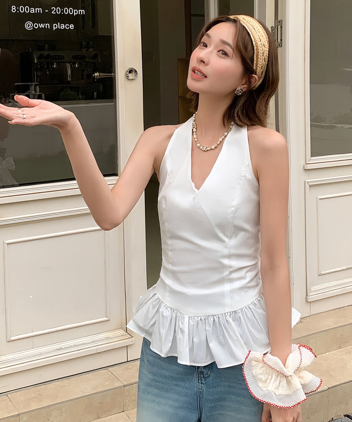 【tops】 ホルターネックフリルトップス  K0610