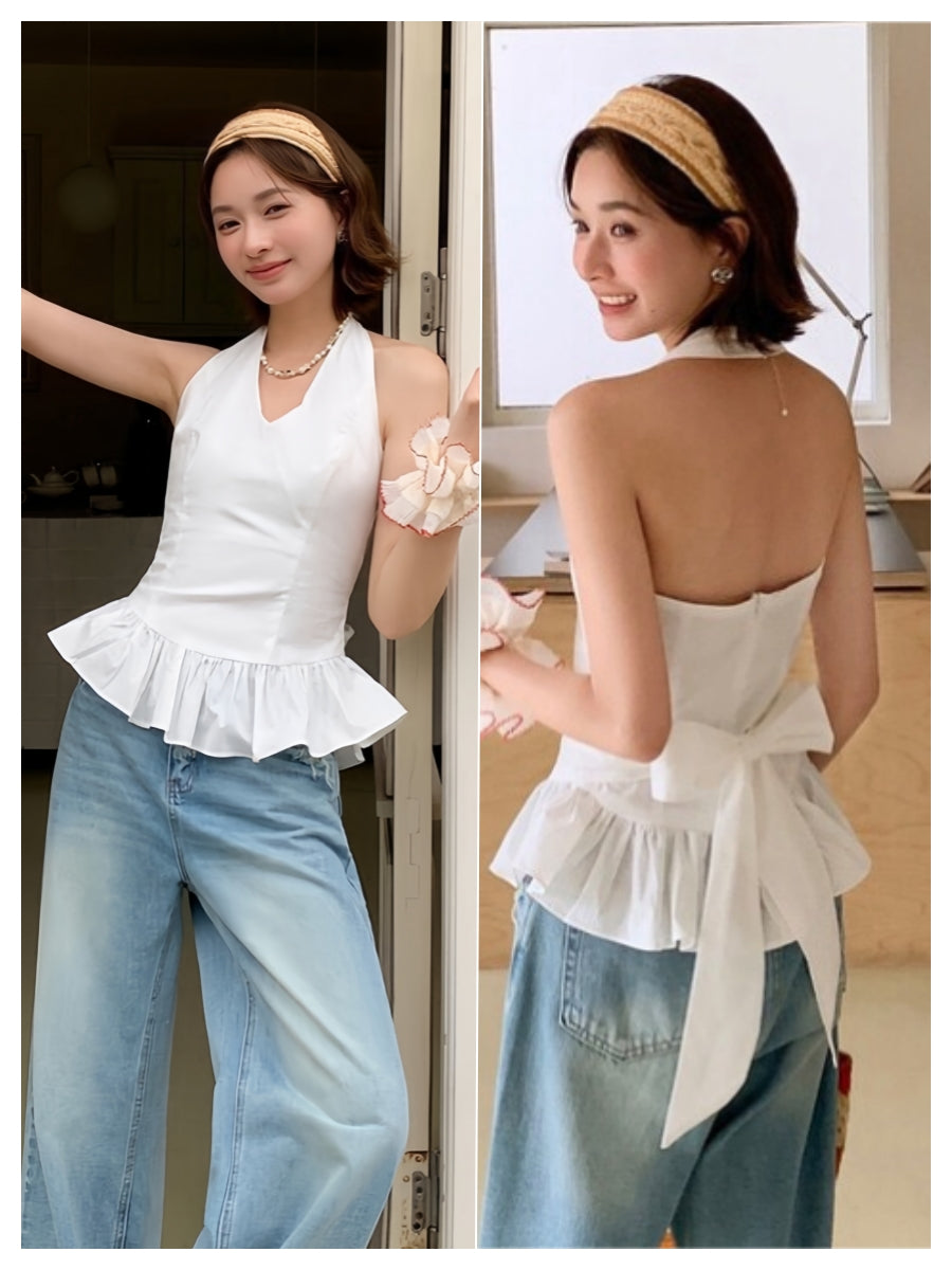 【tops】 ホルターネックフリルトップス  K0610