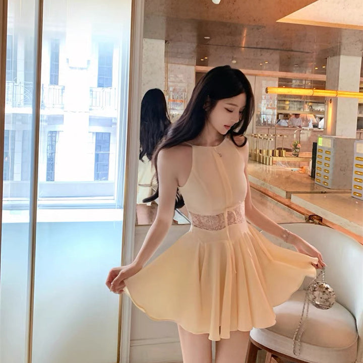 【dress】レースドッキングミニワンピース Q8681