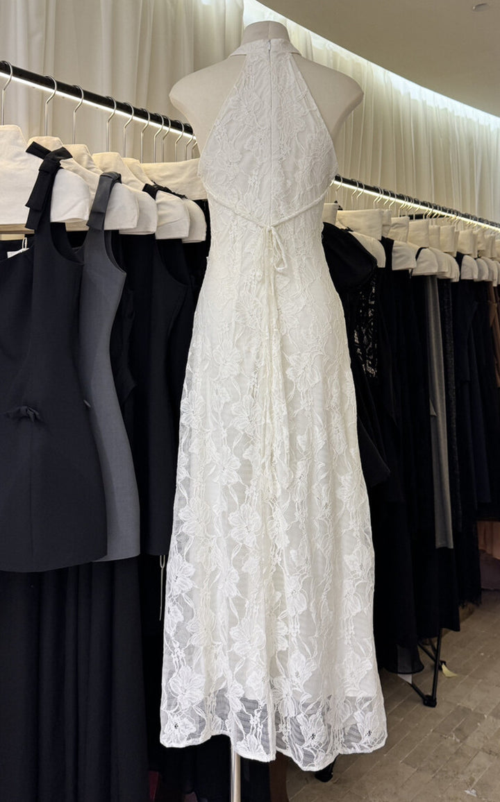 【dress】ホルターネックレースワンピース　N3698