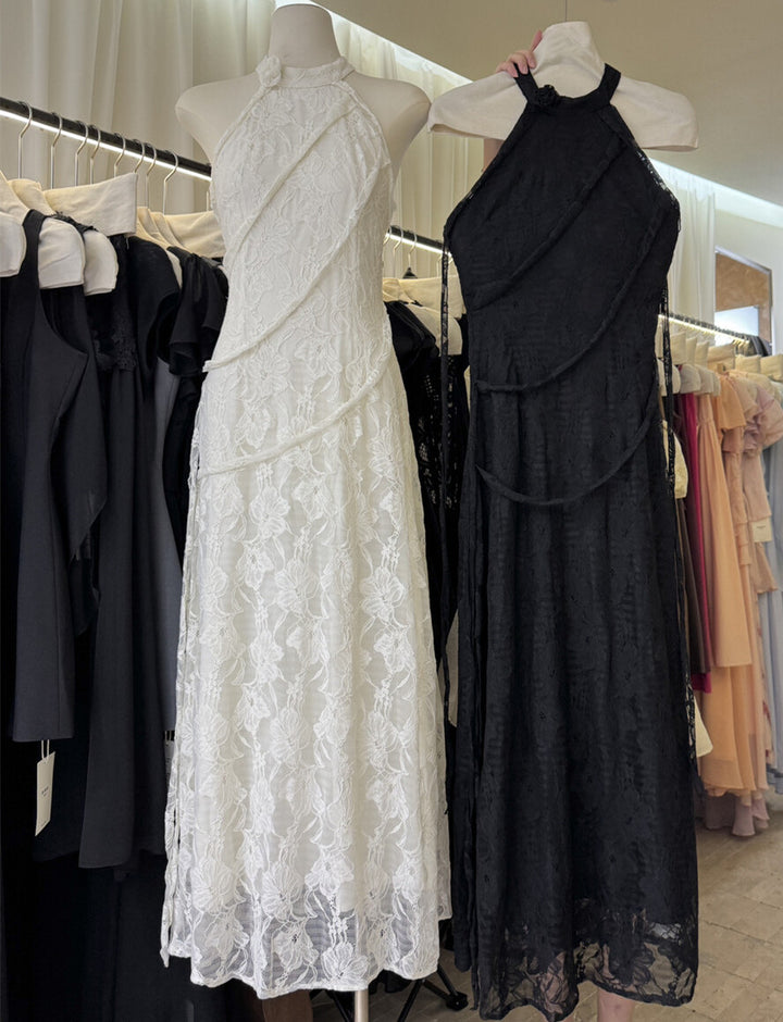 【dress】ホルターネックレースワンピース　N3698