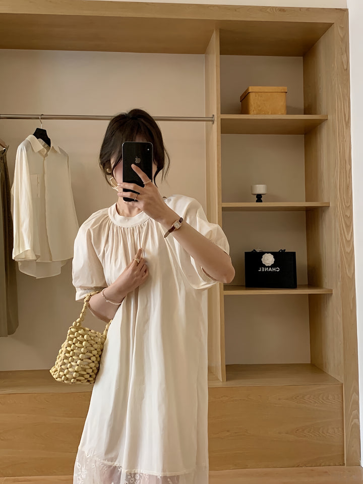 【dress】レースドッキングロングワンピース　K0613