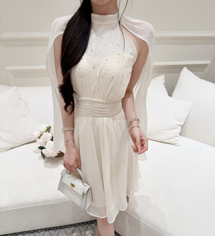 【dress】ラインストーン付きホルターネックワンピース　N3701