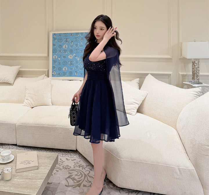 【dress】ラインストーン付きホルターネックワンピース　N3701
