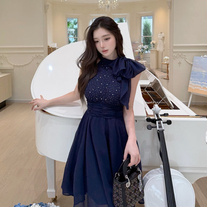 【dress】ラインストーン付きホルターネックワンピース　N3701
