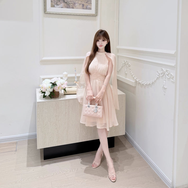 【dress】ラインストーン付きホルターネックワンピース　N3701