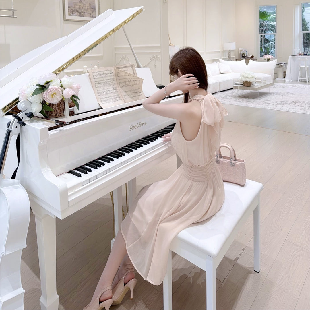 【dress】ラインストーン付きホルターネックワンピース　N3701