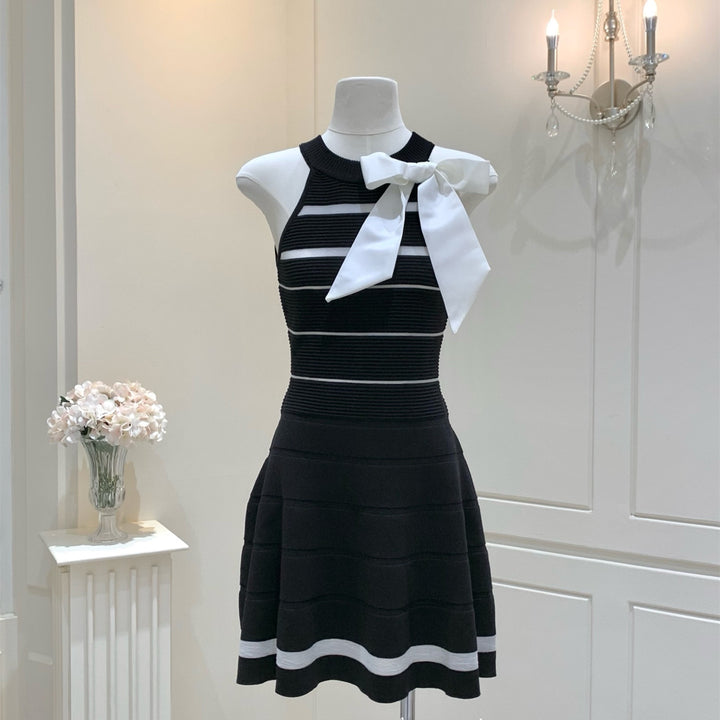 【dress】リボンシアードッキングミニワンピース　N3702