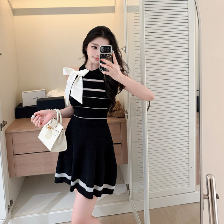 【dress】リボンシアードッキングミニワンピース　N3702