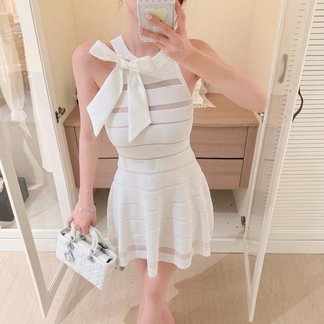 【dress】リボンシアードッキングミニワンピース　N3702