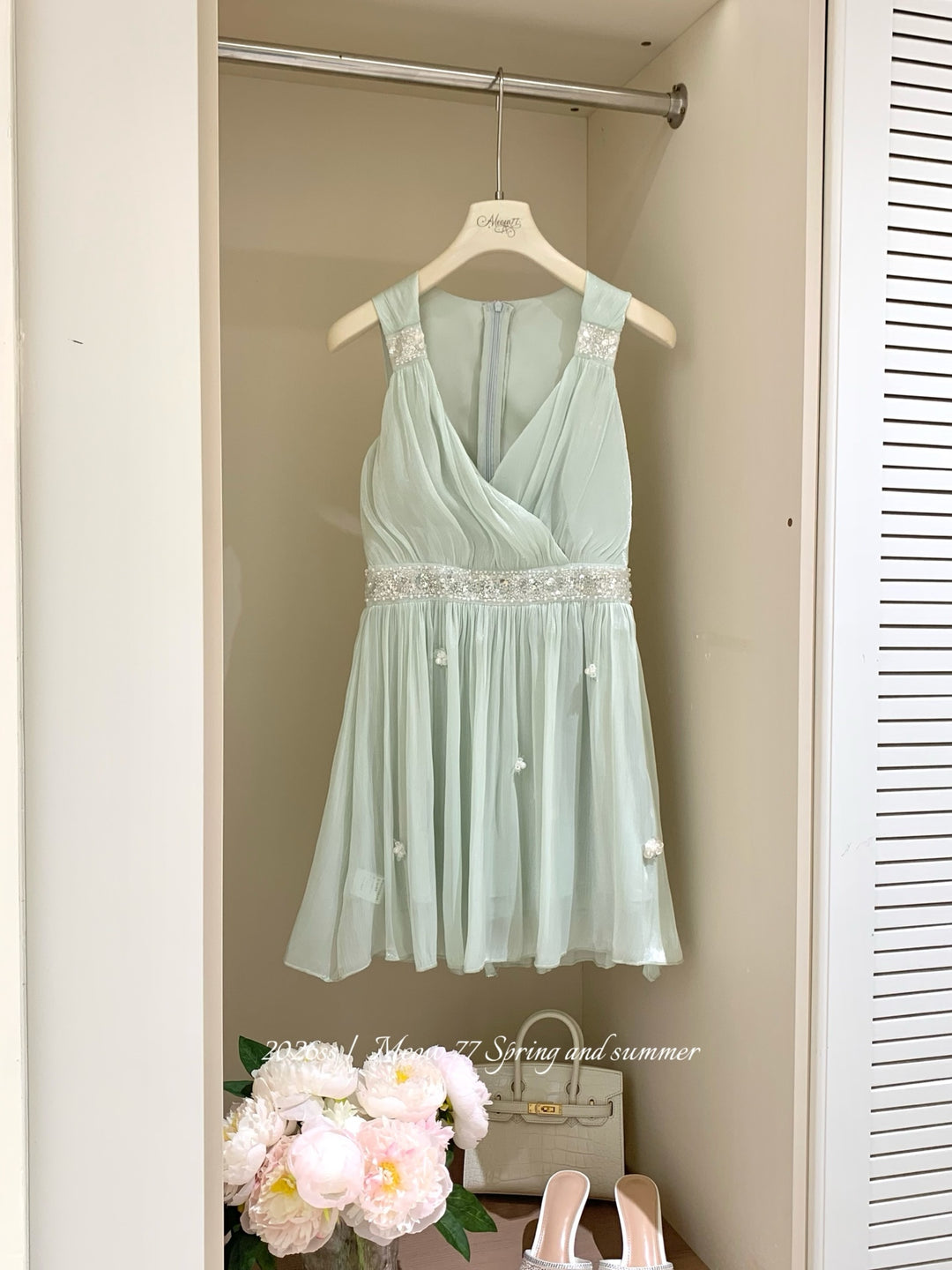 【dress】スパンコール付きミニワンピース　K0615