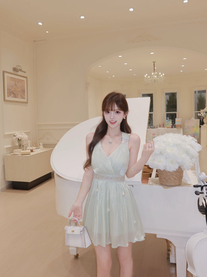 【dress】スパンコール付きミニワンピース　K0615