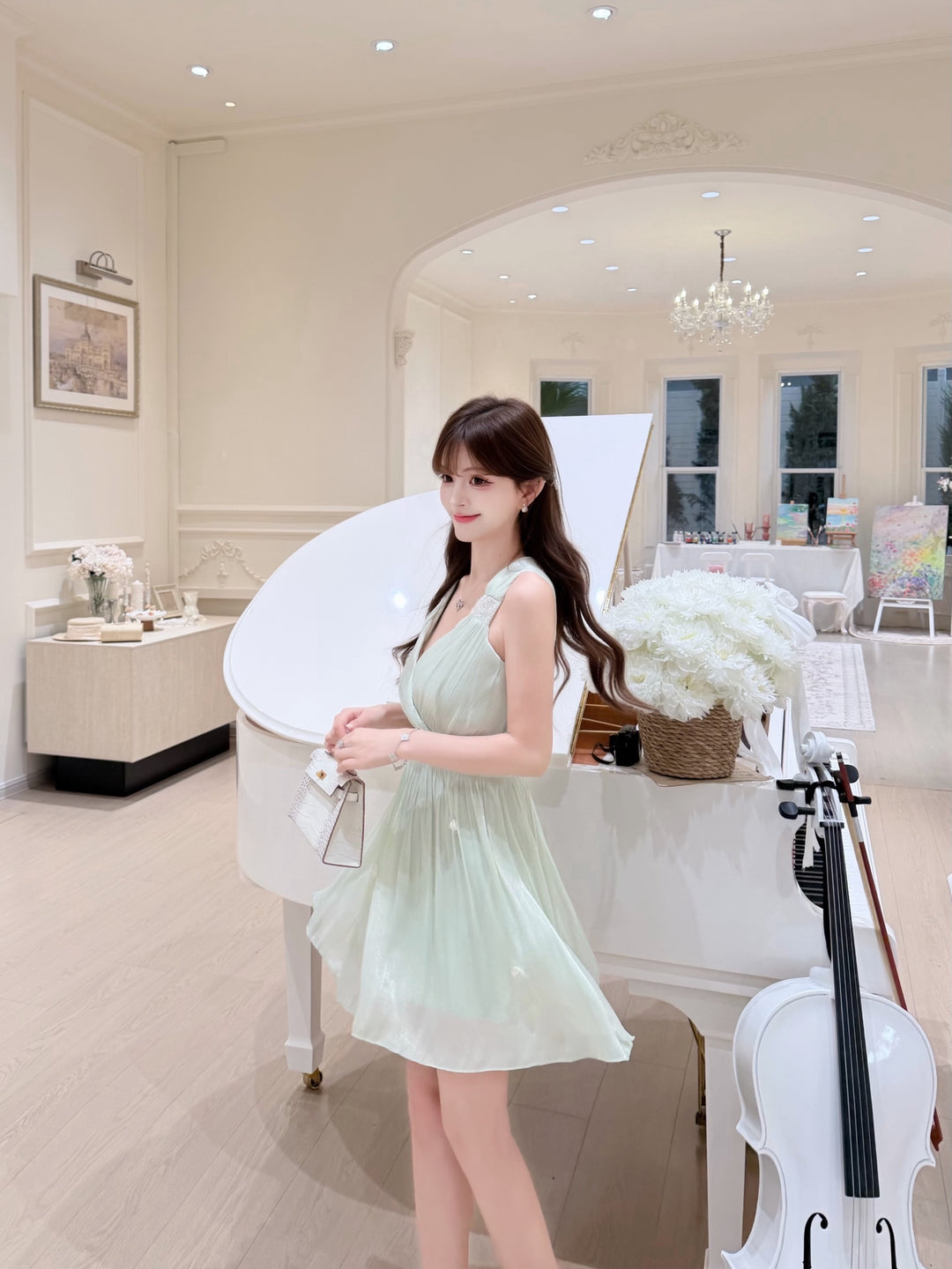 【dress】スパンコール付きミニワンピース　K0615