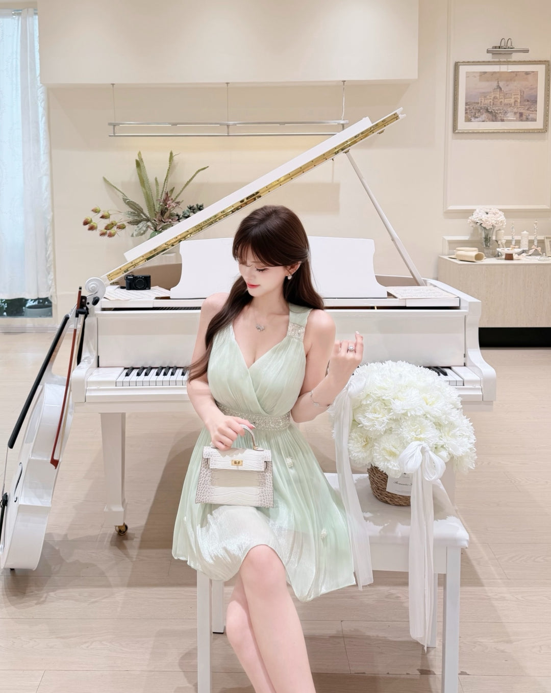 【dress】スパンコール付きミニワンピース　K0615