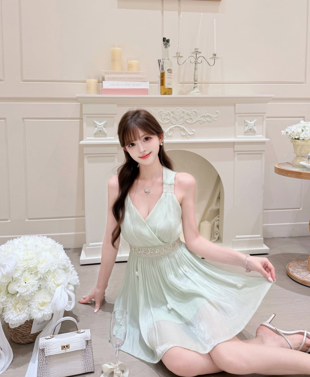 【dress】スパンコール付きミニワンピース　K0615