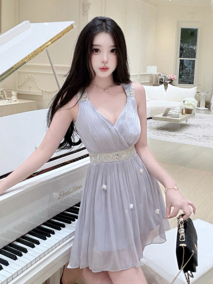 【dress】スパンコール付きミニワンピース　K0615
