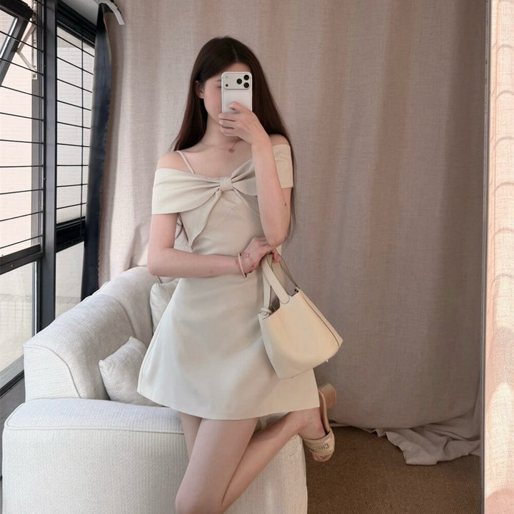 【dress】オフショルリボンミニワンピース　N3595