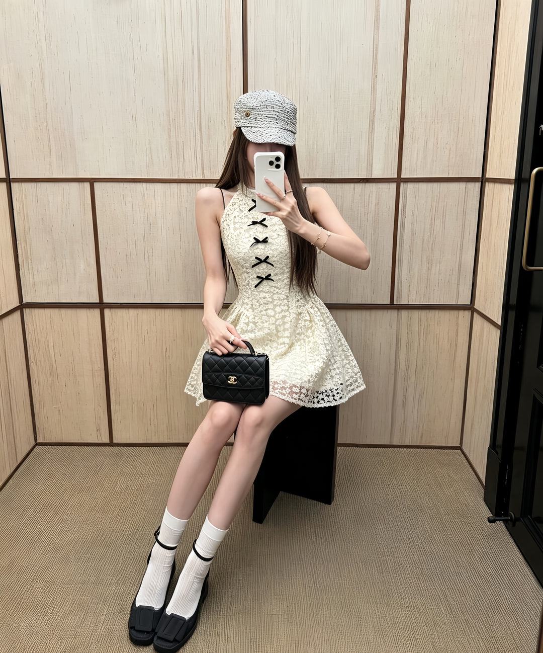 【dress】リボンレースミニワンピース　K0616