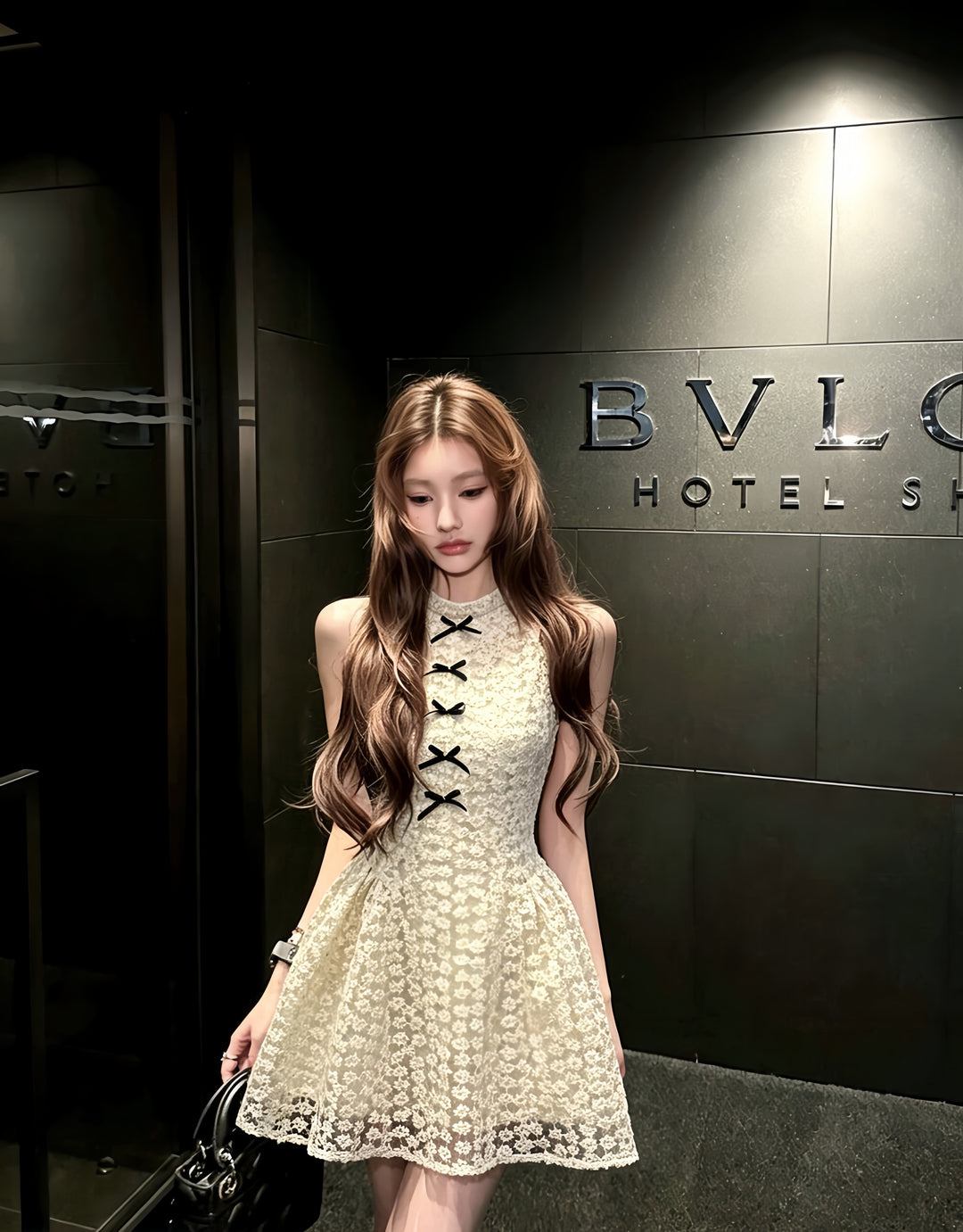 【dress】リボンレースミニワンピース　K0616