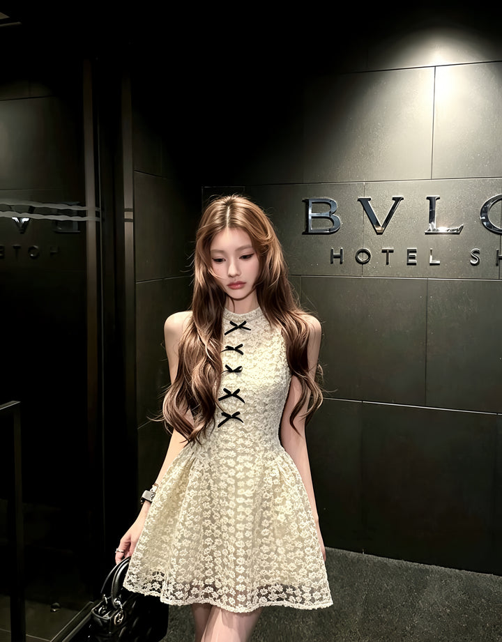 【dress】リボンレースミニワンピース　K0616