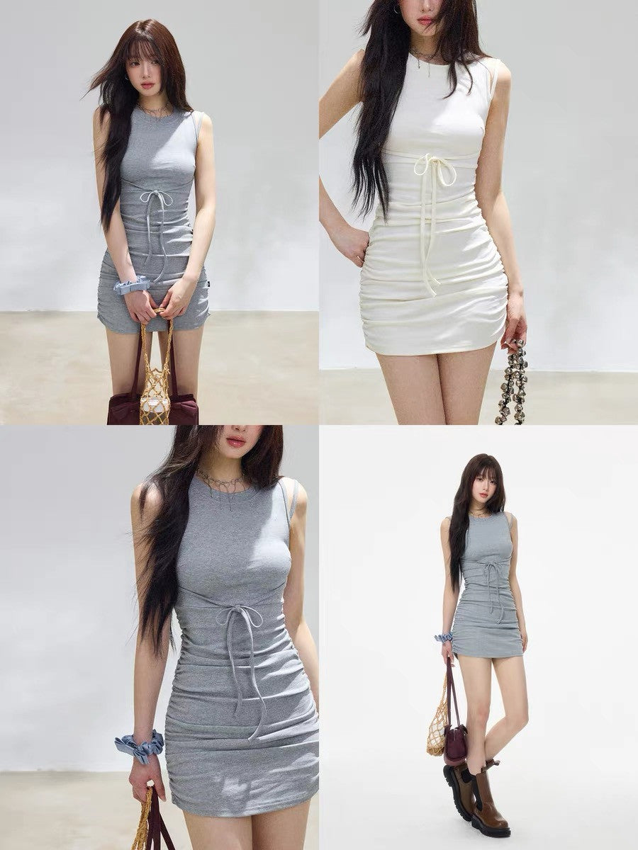 【dress】サイドシャーリングミニワンピース　N3710