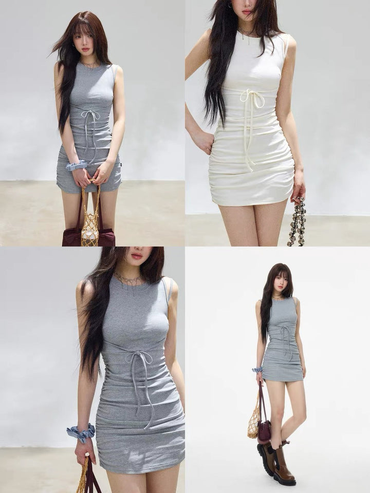 【dress】サイドシャーリングミニワンピース　N3710
