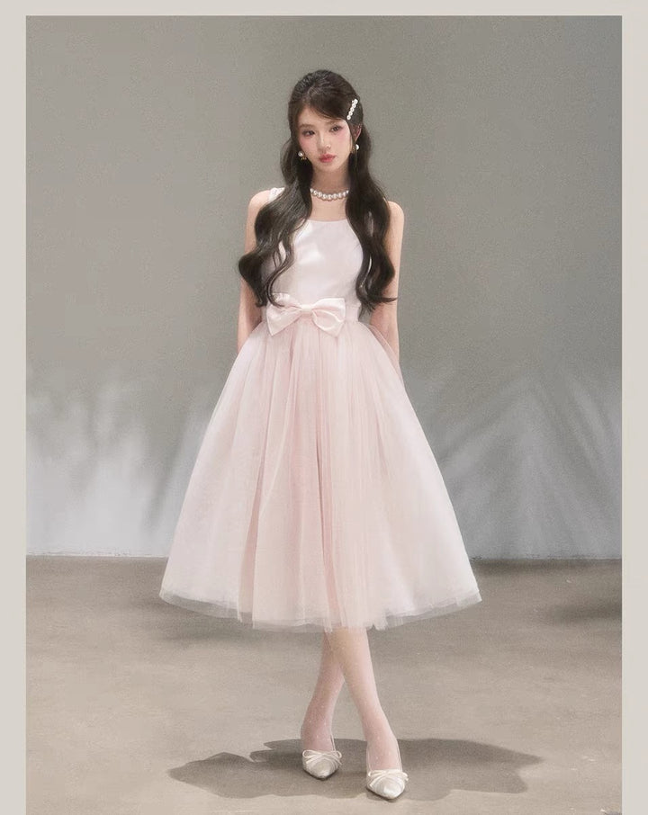 【dress】リボンチュールドッキングワンピース　N3711
