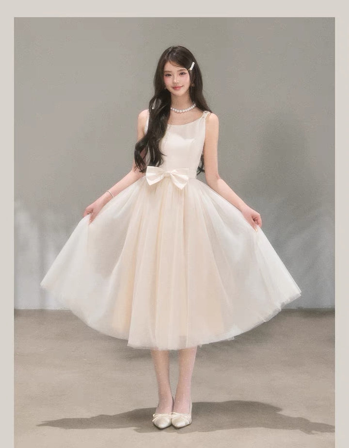 【dress】リボンチュールドッキングワンピース　N3711