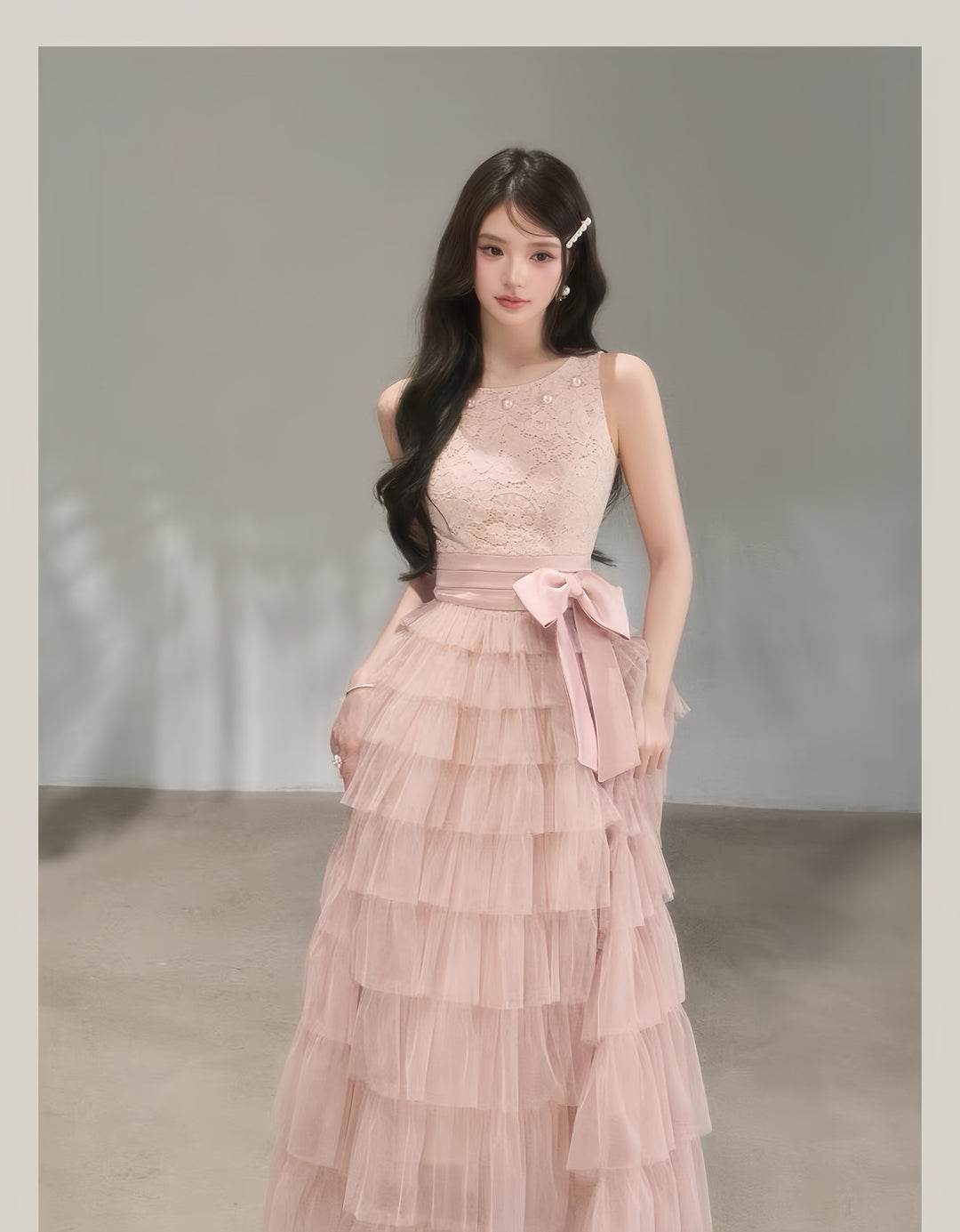 【dress】ティアードロングワンピース　K0620