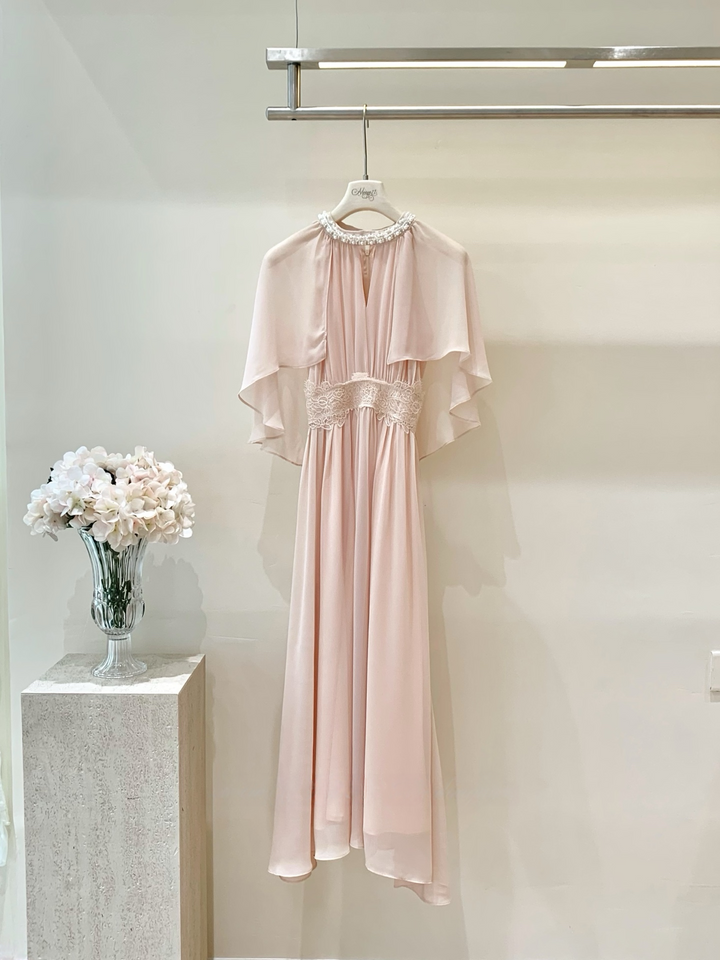 【dress】パール付きロングワンピース Q8684