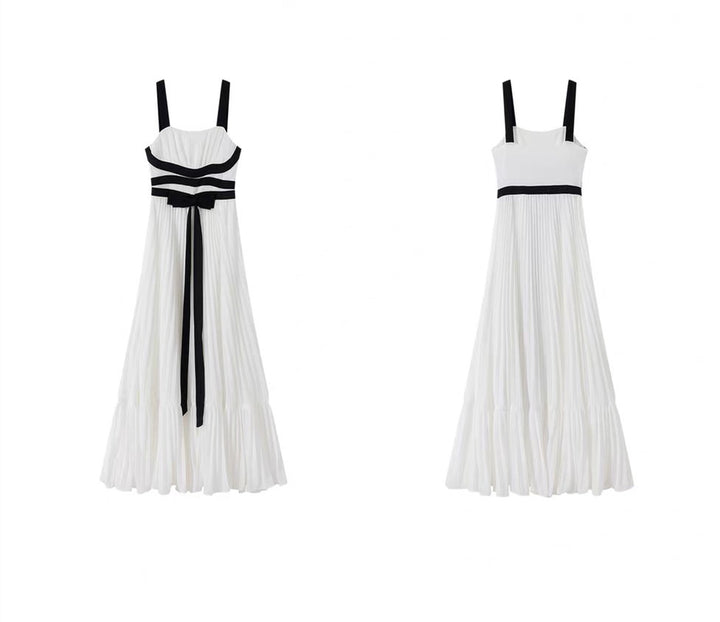 【dress】リボンプリーツロングワンピース　N3712