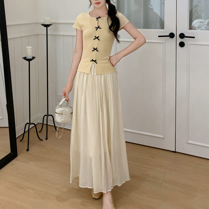 【tops】リボンニットトップス　N3713
