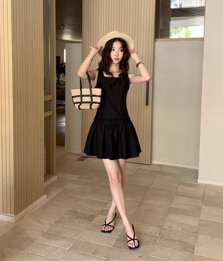 【dress】ショルダーリボンミニワンピース　N3714