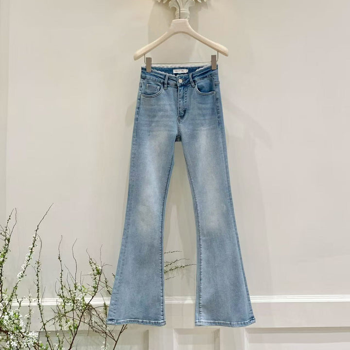 【bottoms】バックリボンフレアデニムパンツ　N3720