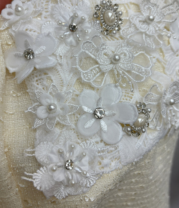 【dress】レースドッキングツイードミニワンピース  N3722